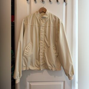 Vintage Catalina Men's Cream Bomber Jacket